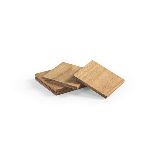 VELAZQUEZ - Posavasos de madera de acacia. Set de 4 unidades