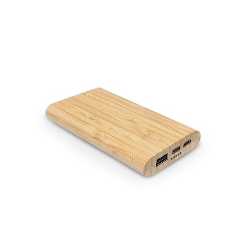 PYTHAGORAS - Batería externa de bambú , 10000 mAh, 15 W