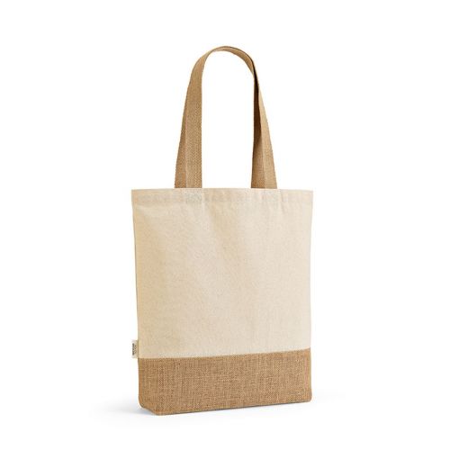 PUNCAK - Bolsa de compra ; algodón reciclado 180 gsm y yute 275 gsm