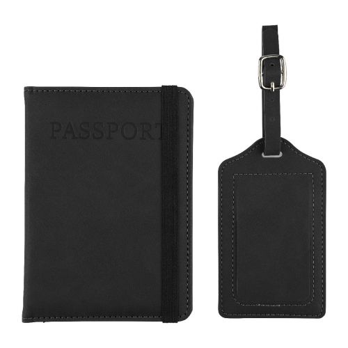 ZANI - Porta pasaporte y etiqueta de equipaje de PU reciclado 