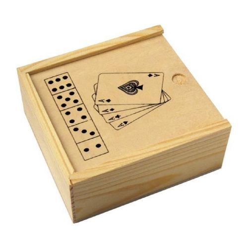 MYRIAM - Caja de madera con naipes y dados 