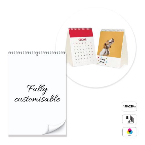 LONDON - calendario de sobremesa con espiral de 8 hojas