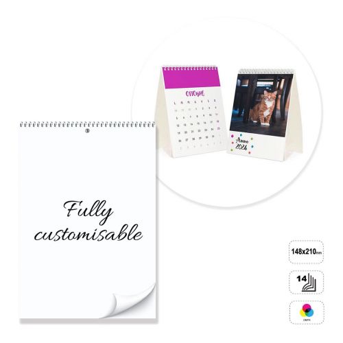 VIENNA - calendario de sobremesa con espiral de 14 hojas