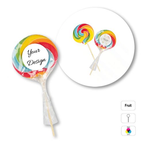 RAINBOW - piruleta redonda de chocolate