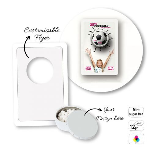 SUGARFREE MINT CARD - caja de caramelos de menta sin azúcar con folleto