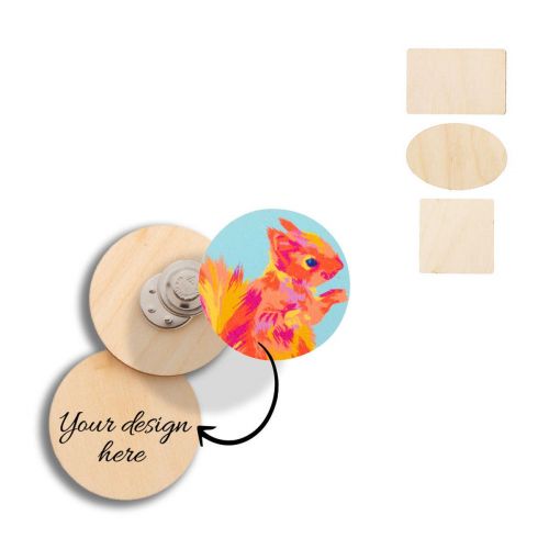 WOOBADGE - insignia magnética personalizada 35×53 mm