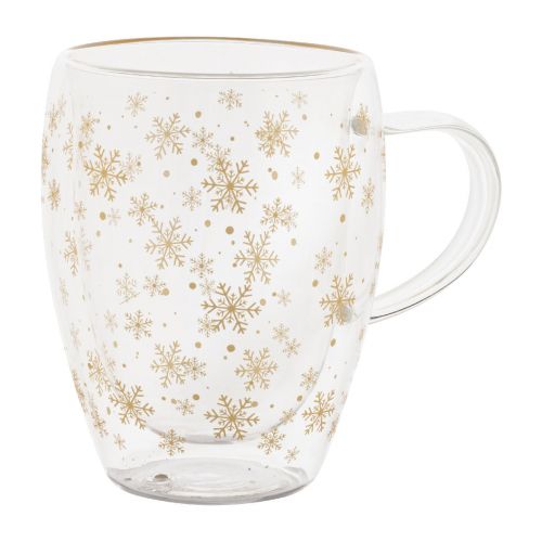 SNOSTRO - Taza térmica de cristal navideña
