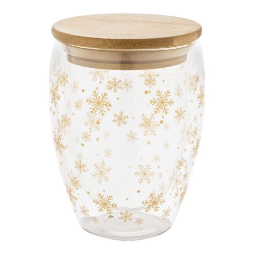 BOSTRO - Taza térmica de cristal navideña