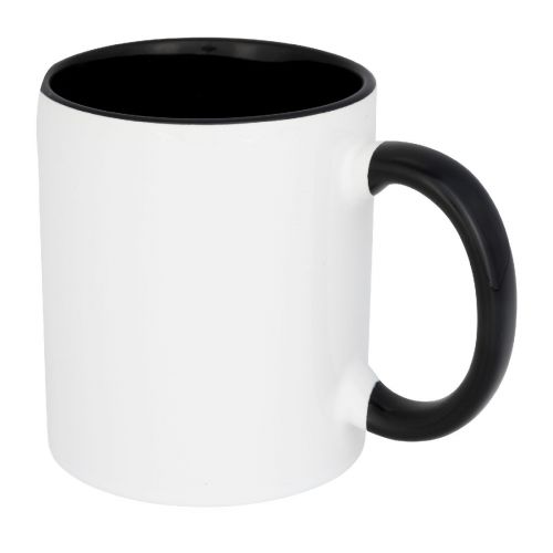 PIX - Taza de 350 ml para sublimación con asas e interior de color ""