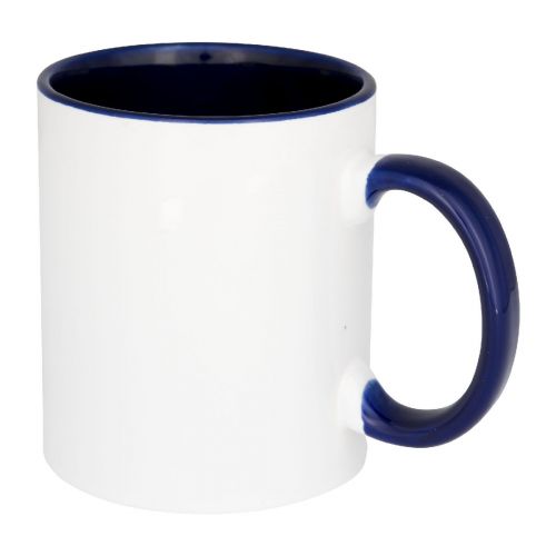 PIX - Taza de 350 ml para sublimación con asas e interior de color ""