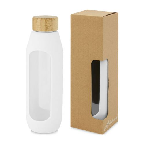 TIDAN - Botella de vidrio borosilicato con agarre de silicona de 600 ml  ""