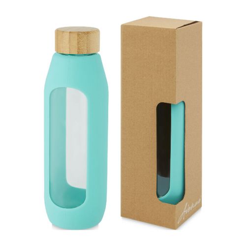 TIDAN - Botella de vidrio borosilicato con agarre de silicona de 600 ml  ""