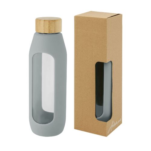 TIDAN - Botella de vidrio borosilicato con agarre de silicona de 600 ml  ""