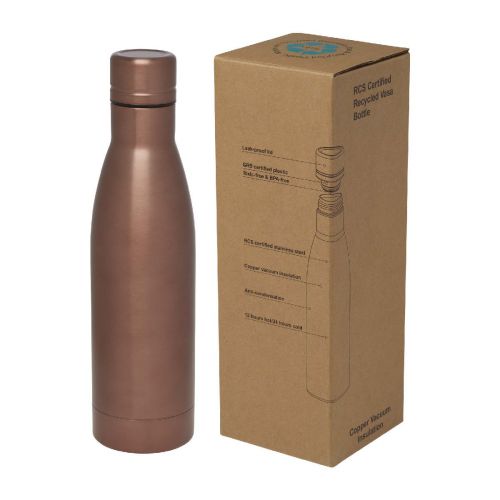 VASA - Bidón con aislamiento al vacío de 500 ml de cobre de acero inoxidable reciclado con certificación RCS ""