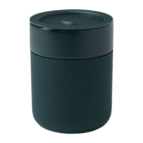 JAVA - Vaso de cerámica de 330 ml con agarradero de silicona y tapa de plástico ""