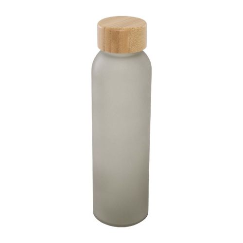 LUME - Botella de 500 ml de vidrio sodocálcico mate con tapa de bambú  ""