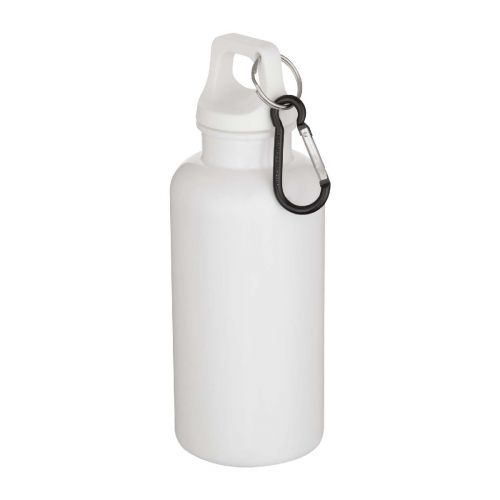 OREGON - Botella de 400 ml de color liso de plástico reciclado con certificado RCS y mosquetón ""