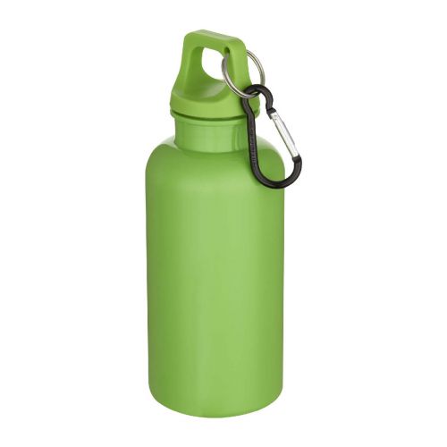 OREGON - Botella de 400 ml de color liso de plástico reciclado con certificado RCS y mosquetón ""