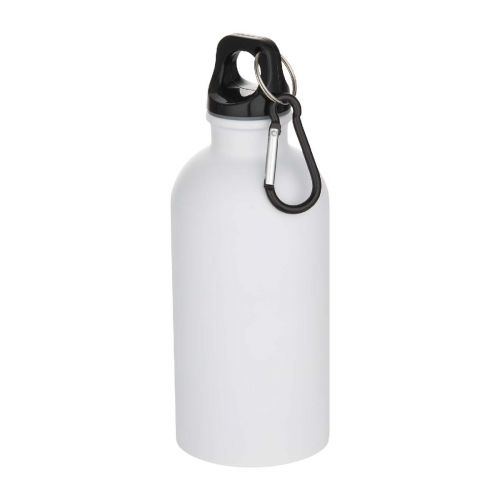 BOUNCE - Botella de 400 ml de acero inoxidable mate con certificado RCS de una sola pared con mosquetón "Oregon"