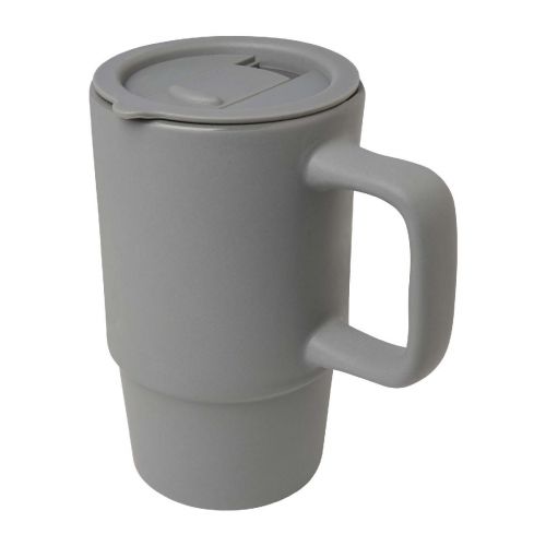 CARTER - Taza de cerámica con tapa de plástico de 450 ml ""
