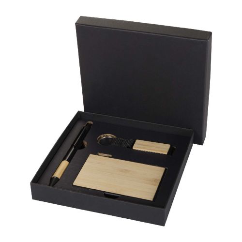 MINKA -Set de regalo de bolígrafo, llavero y tarjetero RFID de aluminio reciclado RCS ""