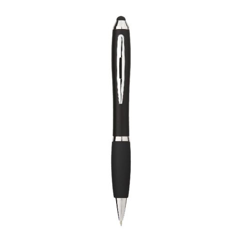 NASH -Bolígrafo stylus de color con empuñadura negra (tinta negra)