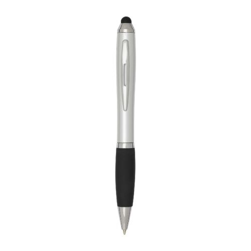 NASH - Bolígrafo de plástico reciclado con certificado RCS, stylus, cuerpo de color y empuñadura negra (tinta azul) ""