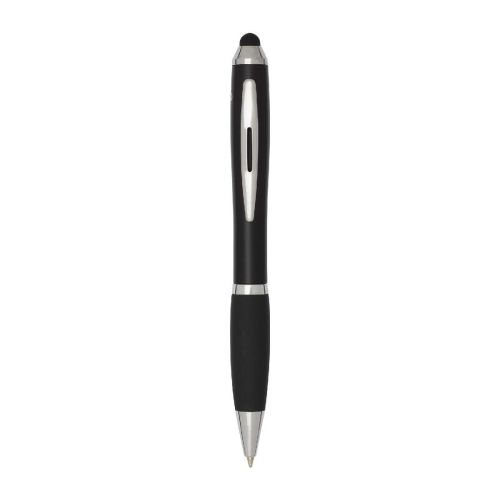 NASH - Bolígrafo de plástico reciclado con certificado RCS, stylus, cuerpo de color y empuñadura negra (tinta azul) ""