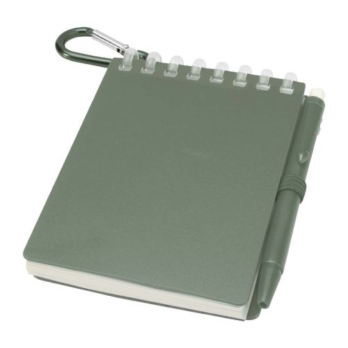 LIG MIN - Set de libreta de tapa blanda y bolígrafo de exterior de material reciclado (tinta azul) "i"