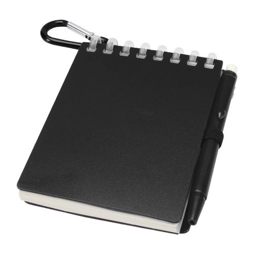 LIG MIN - Set de libreta de tapa blanda y bolígrafo de exterior de material reciclado (tinta azul) "i"