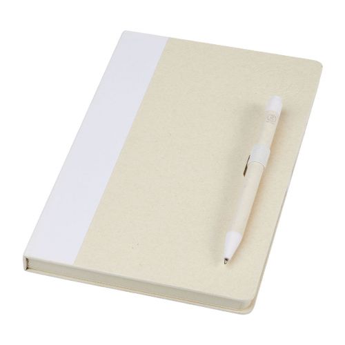 DAIRY DREAM REALIZZATI - Set de libreta de referencia de tamaño A5 y bolígrafo fabricados con cartones de leche reciclados "Dairy Dream"