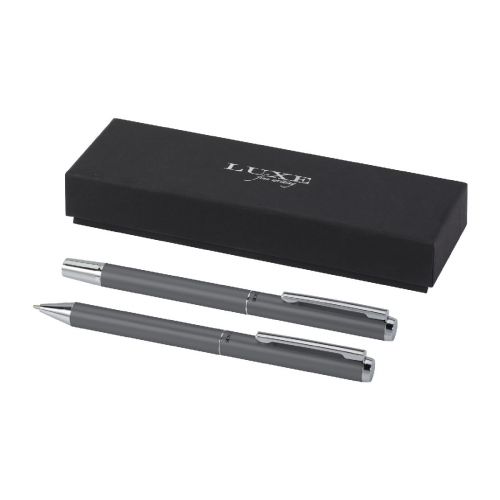 LUCETTO - Set de regalo de bolígrafo y rollerball de aluminio reciclado "" (tinta negra)
