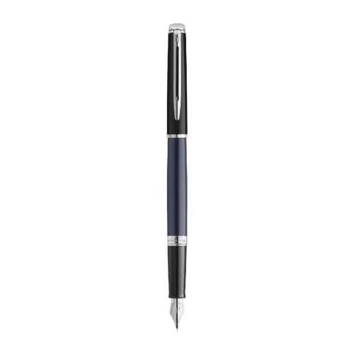 HEMISPHERE - Pluma con bloques de color y ribete plateado "" (tinta azul)