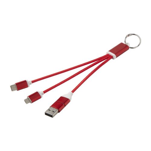METAL - Cable de carga 4 en 1 de aluminio reciclado con llavero ""