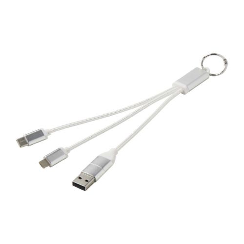 METAL - Cable de carga 4 en 1 de aluminio reciclado con llavero ""