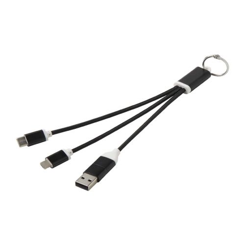 METAL - Cable de carga 4 en 1 de aluminio reciclado con llavero ""
