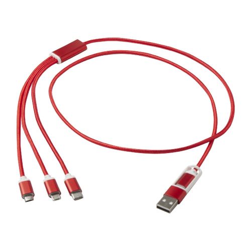 VERSATILE - Cable de carga 5 en 1 de aluminio reciclado ""
