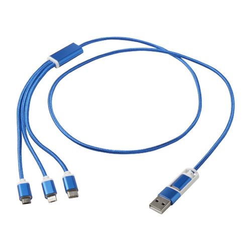 VERSATILE - Cable de carga 5 en 1 de aluminio reciclado ""
