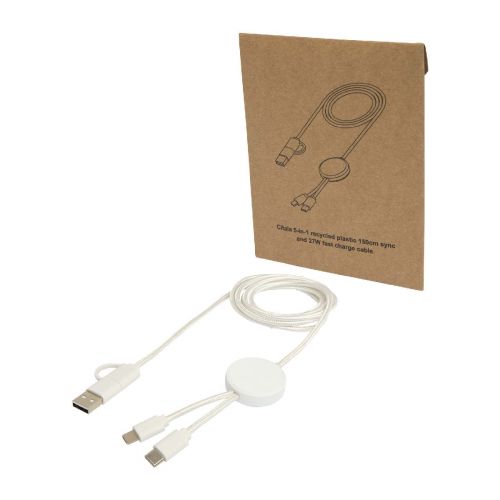 W CITALA - Cable 5 en 1 de plástico reciclado de 150 cm para sincronización de datos y carga rápida de 27 W "Citala"