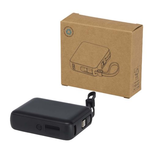 ACRUX - Batería externa para tableta de 10 000 mAh y 35 W con cable tipo C integrado y fabricada con plástico reciclado ""