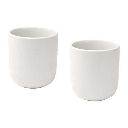 MALE - Juego de 2 tazas de espresso de cerámica acabado mate de 90 ml ""
