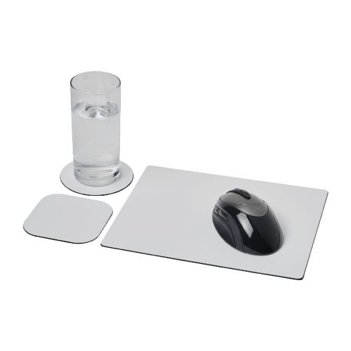 BRITEDESK 1 -Combo 1 de alfombrilla para ratón y juego de posavasos Brite-Mat®
