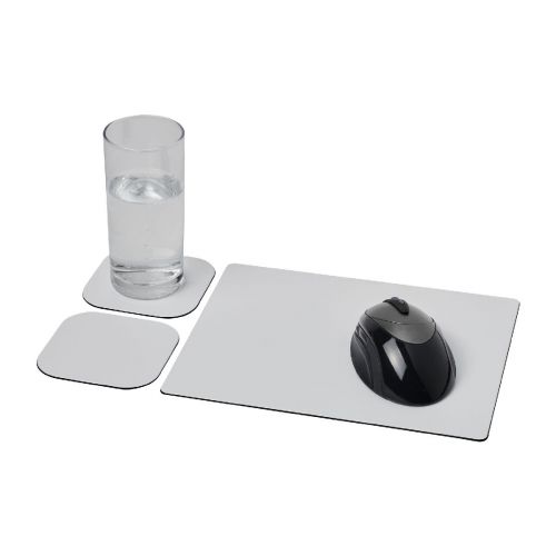 BRITEDESK 3 -Combo 3 de alfombrilla para ratón y juego de posavasos Brite-Mat®
