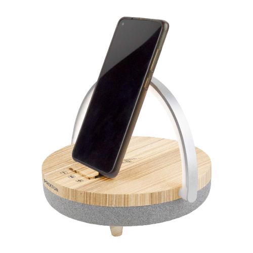 W - Altavoz Bluetooth® 4 en 1 de 10  con luz LED y base de carga inalámbrica "Prixton"