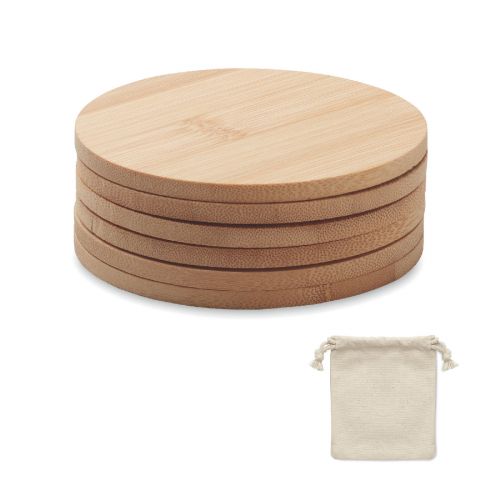 BAYIN SET - Juego de 6 posavasos de bambú