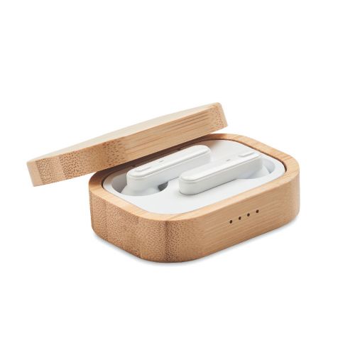 JAZZ BAMBOO - Auriculares tws estuche bambú