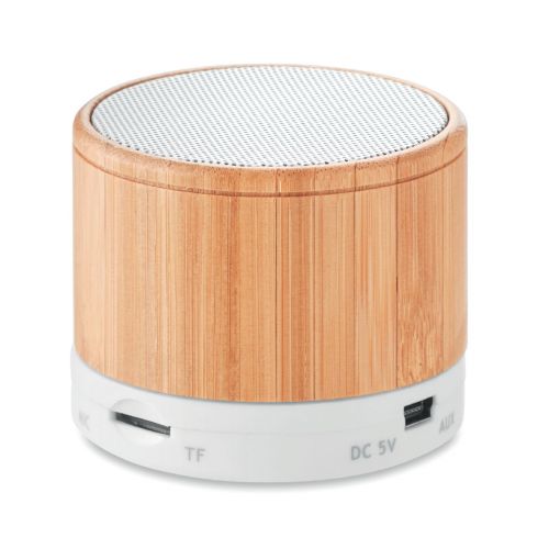 ROUND BAMBOO - Altavoz bambú inalámbrico