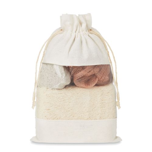 CUIDA SET - Set de baño en bolsa jute
