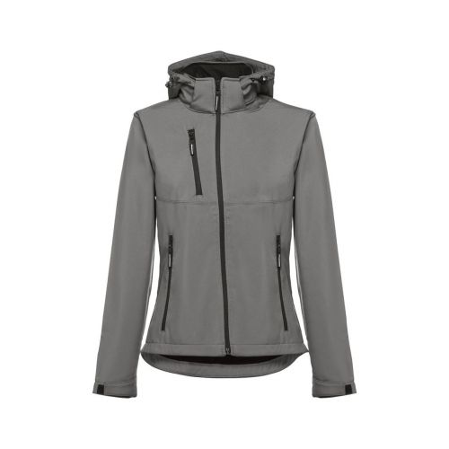 THC ZAGREB WOMEN - Chaqueta softshell para mujer, con capucha removible