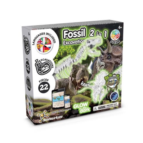 2 in 1 Fossil Excavation Kit I - Juego educativo para niños